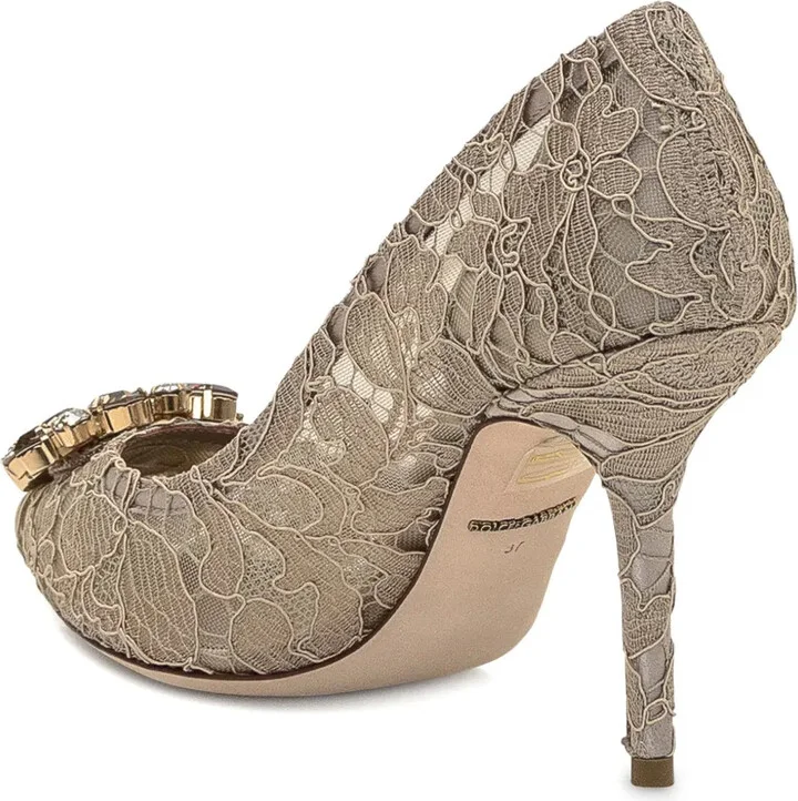 Rainbow Lace 90mm brooch-detail pumps - Image 3