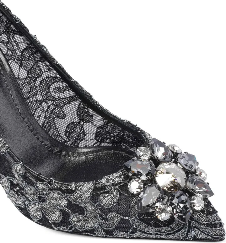 Rainbow Lace 90mm brooch-detail pumps - Image 4