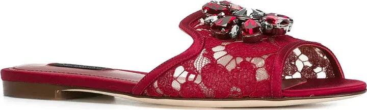 Rainbow Lace brooch-detail sandals - Image 2