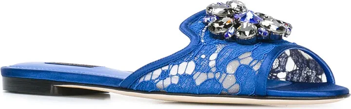 Rainbow Lace brooch-detail sandals - Image 2
