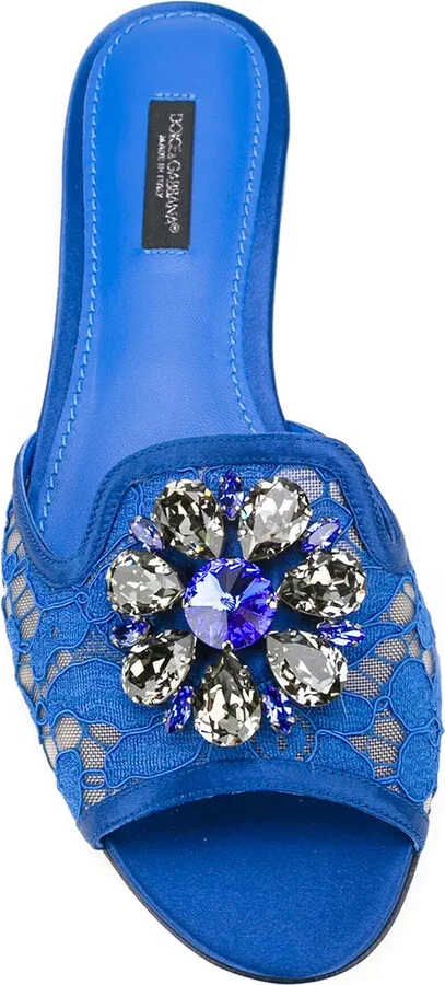 Rainbow Lace brooch-detail sandals - Image 4