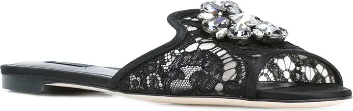 Rainbow Lace brooch-detail sandals - Image 2