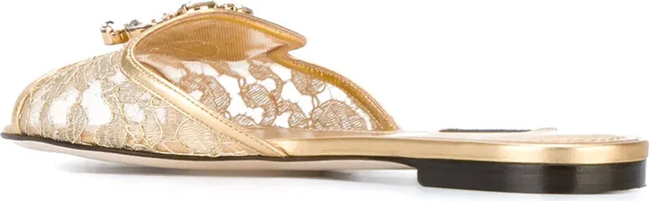 Rainbow Lace brooch-detail sandals - Image 3