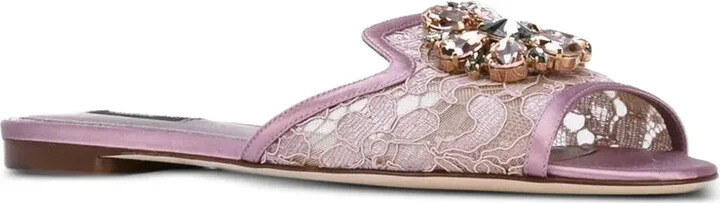 Rainbow Lace brooch-detail sandals - Image 2