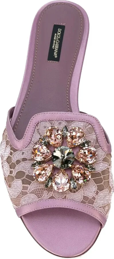 Rainbow Lace brooch-detail sandals - Image 4