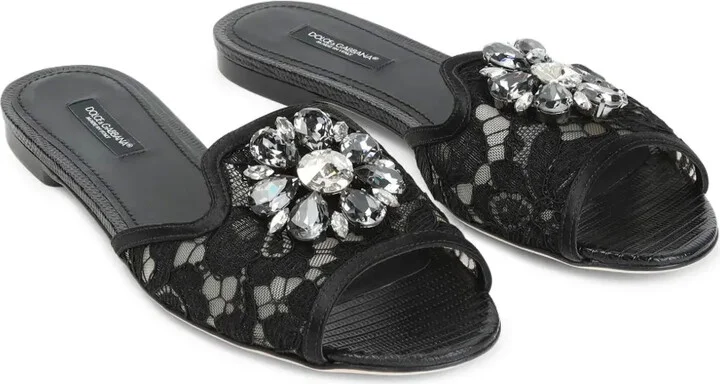 Rainbow Lace brooch-detail sandals - Image 2