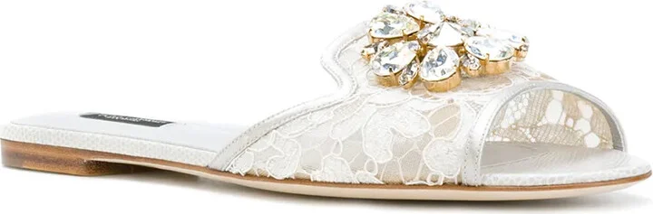 Rainbow Lace brooch-detail sandals - Image 2