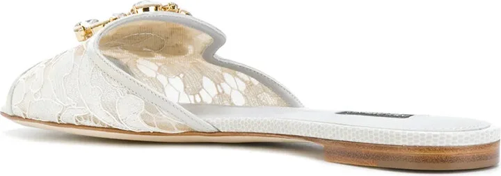Rainbow Lace brooch-detail sandals - Image 3
