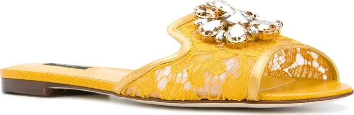 Rainbow Lace brooch-detail sandals - Image 2