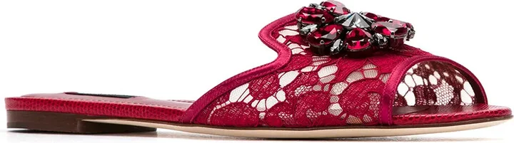 Rainbow Lace brooch-detail sandals - Image 2