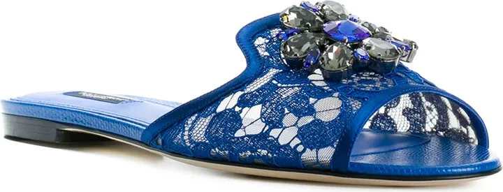 Rainbow Lace brooch-detail sandals - Image 2