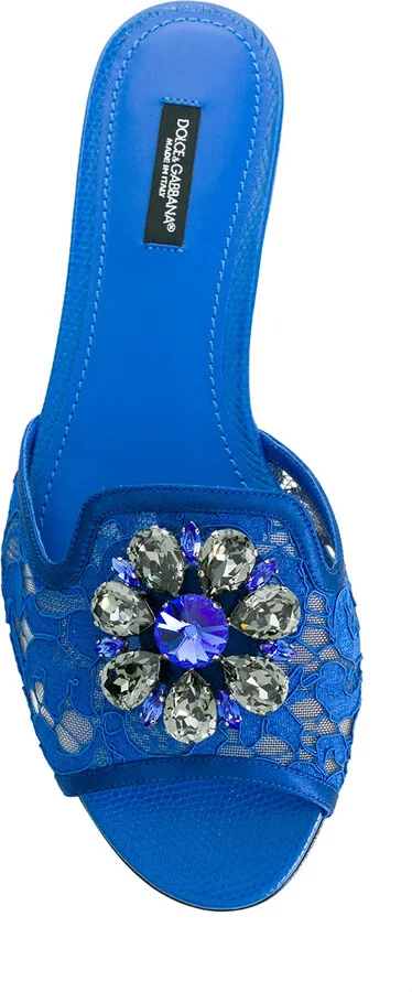 Rainbow Lace brooch-detail sandals - Image 4