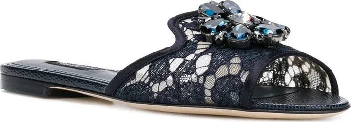 Rainbow Lace brooch-detail sandals - Image 2