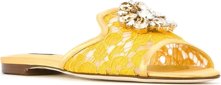 Rainbow Lace brooch-detail sandals - Image 2