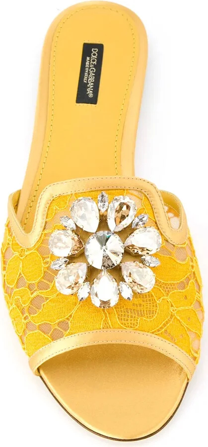 Rainbow Lace brooch-detail sandals - Image 4