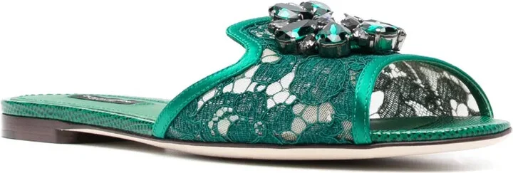 Rainbow Lace brooch-detail sandals - Image 2