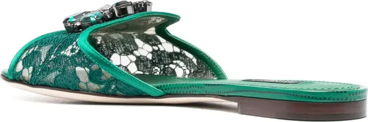 Rainbow Lace brooch-detail sandals - Image 3