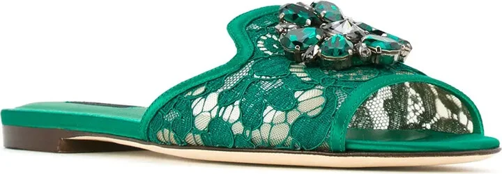 Rainbow Lace brooch-detail sandals - Image 2