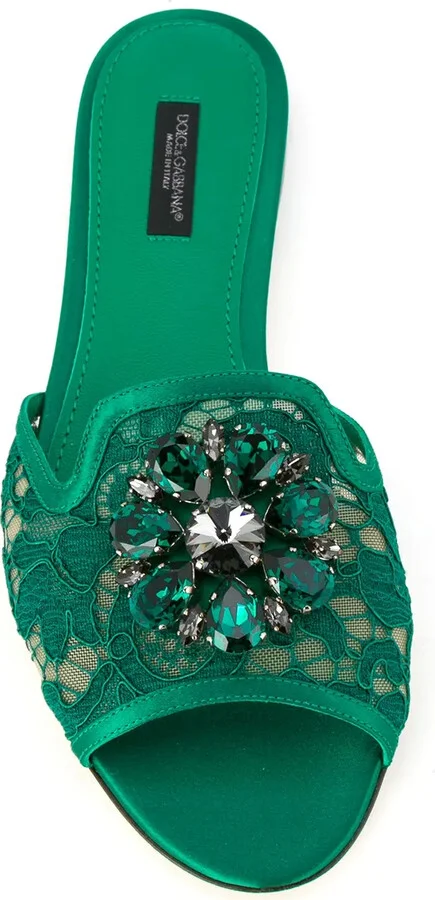 Rainbow Lace brooch-detail sandals - Image 4