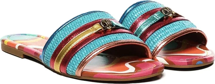 Rainbow-Print Metallic-Stripe Sandals - Image 2