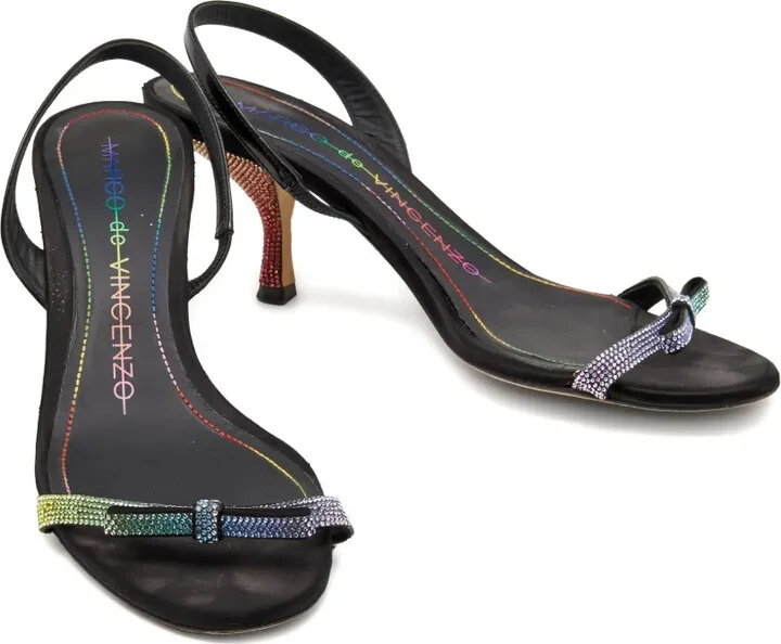 Rainbow Rhinestone Slingback Sandals - Image 4