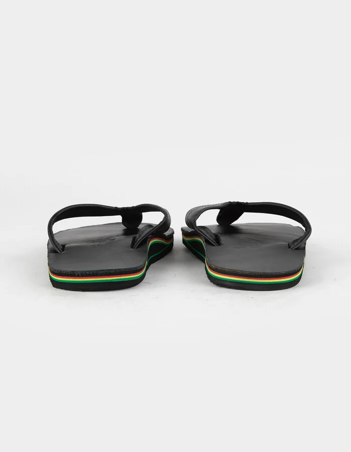 RAINBOW Single Layer Leather Mens Flip Flops - Image 4