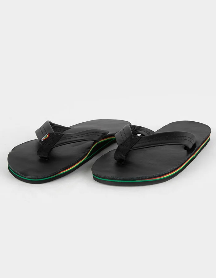 RAINBOW Single Layer Leather Mens Flip Flops