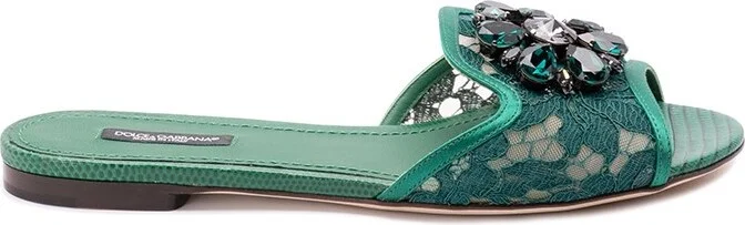 `Rainbow` Slides With Brooch Detailing