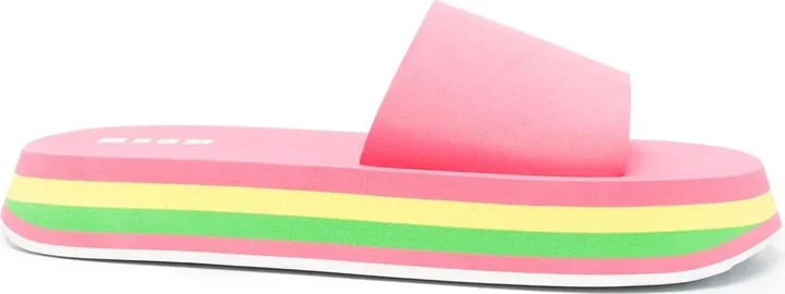 Rainbow-Sole Open-Toe Sandals
