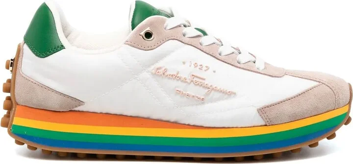 Rainbow-Soled Low-Top Sneakers