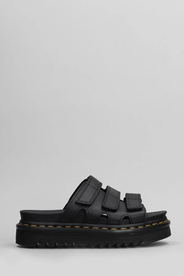 Raine Slide Slipper-mule In Black Leather