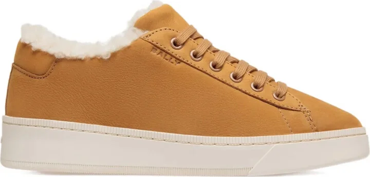 Raise leather shearling-lined sneakers