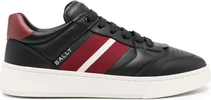 Raise logo-print leather sneakers