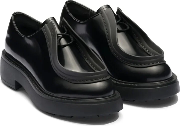 Raised-Edge Leather Lace-Up Shoes - Image 2