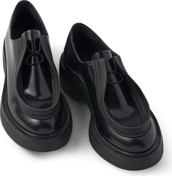 Raised-Edge Leather Lace-Up Shoes - Image 4