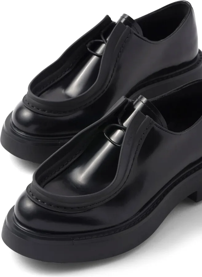 Raised-Edge Leather Lace-Up Shoes - Image 5