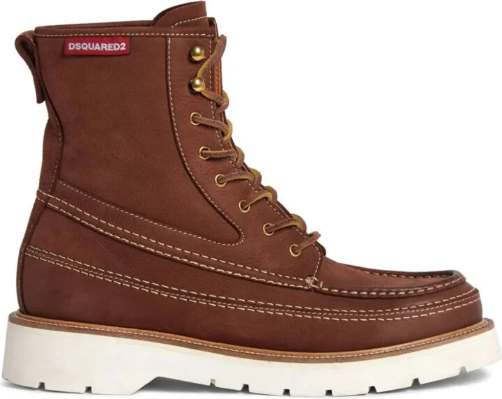 Raised-Seam Leather Boots