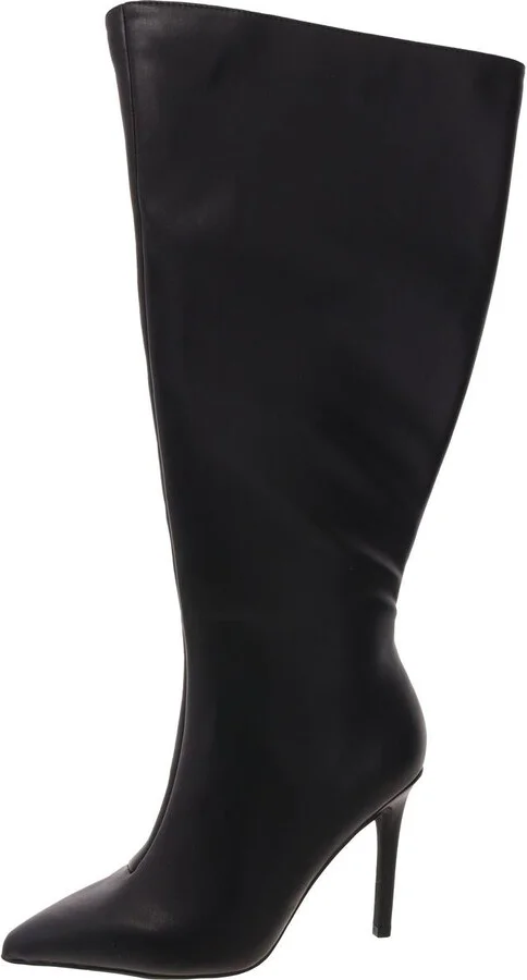 Rajel Womens Faux Suede Wide Calf Knee-High Boots