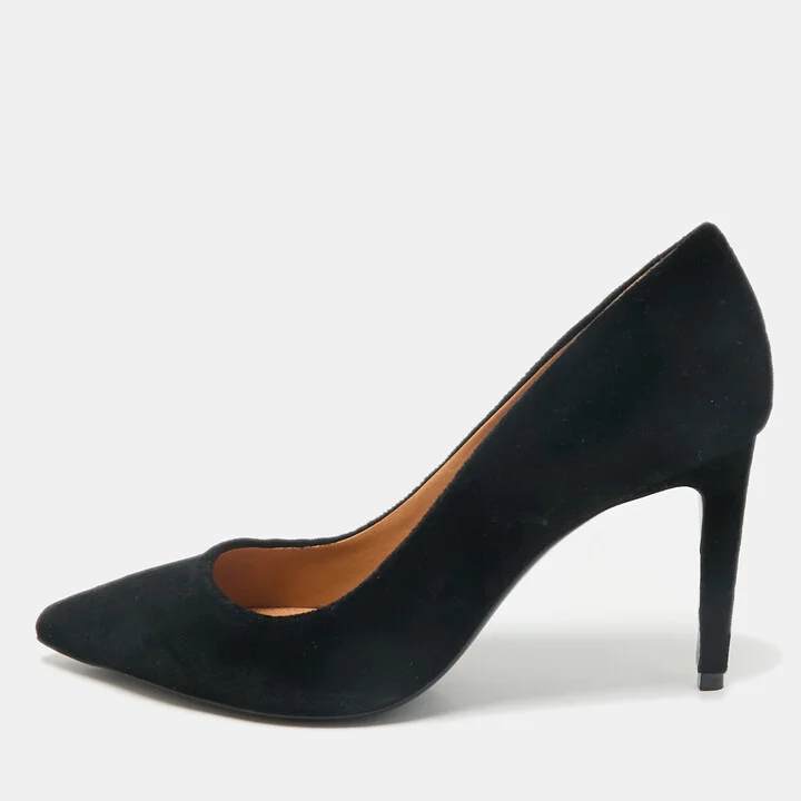 Ralph Lauren Black Velvet Pointed Toe Pumps Size 37.5