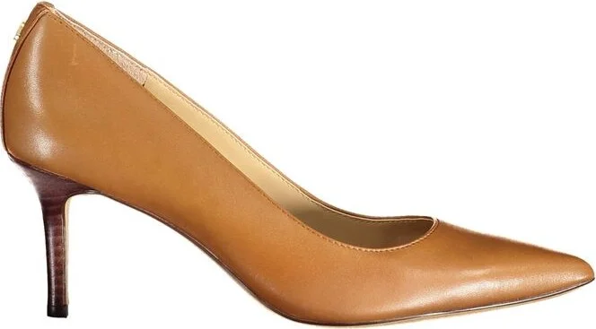 Ralph Lauren Brown Leather Flat Women's Shoe