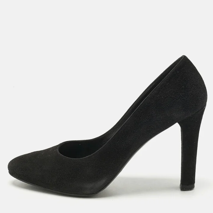 Ralph Lauren Collection Black Suede And Leather Pumps Size 38