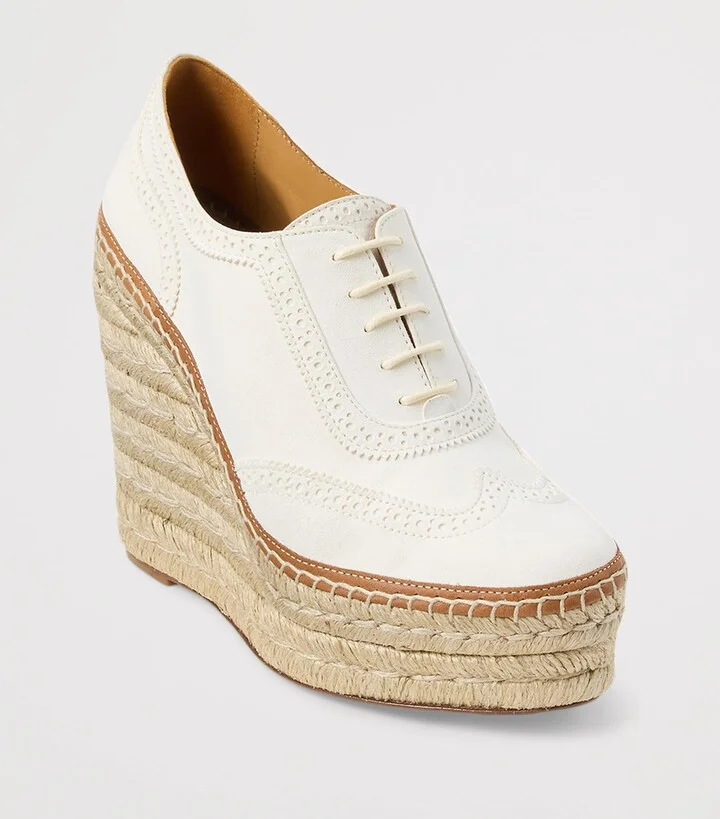Ralph Lauren Collection Calf Leather Barlowe Wedge Espadrilles 110 - Image 3