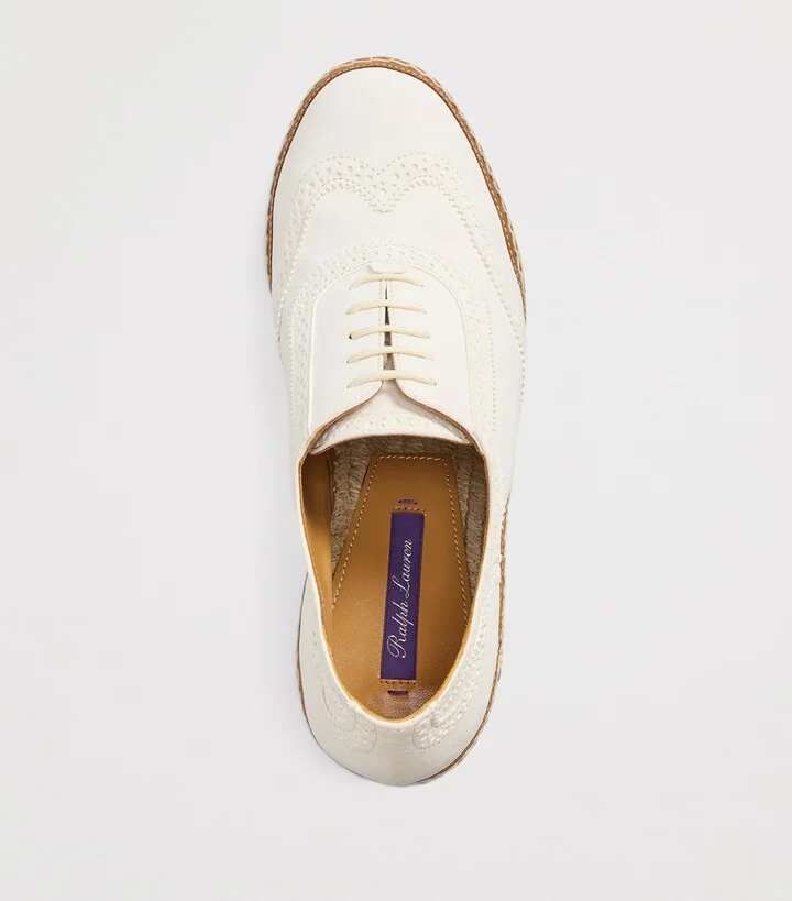 Ralph Lauren Collection Calf Leather Barlowe Wedge Espadrilles 110 - Image 4