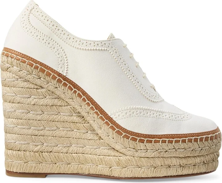Ralph Lauren Collection Calf Leather Barlowe Wedge Espadrilles 110