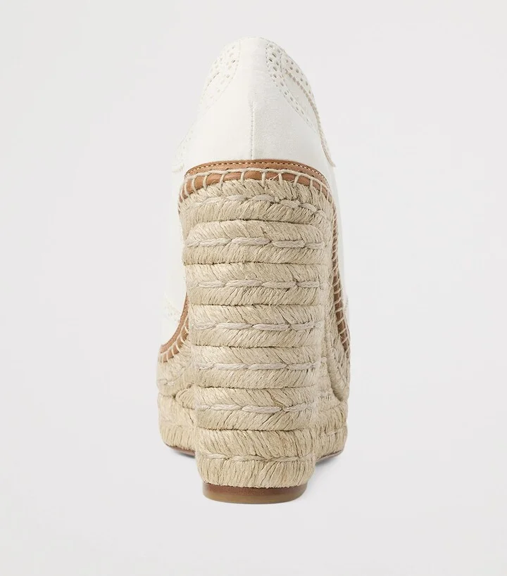 Ralph Lauren Collection Leather Barlowe Wedge Espadrilles 110 - Image 4