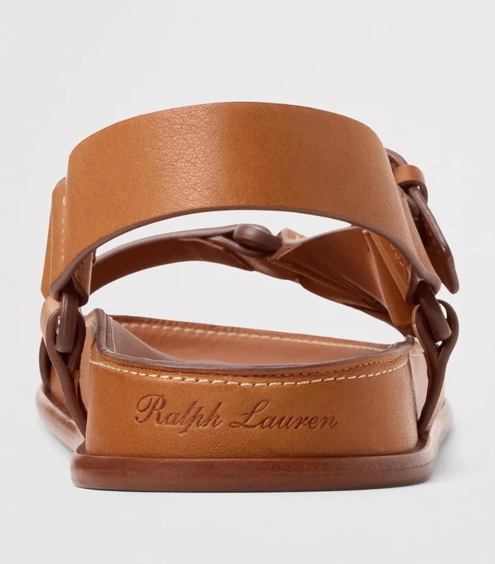 Ralph Lauren Collection Leather Nolen Flat Sandals - Image 4