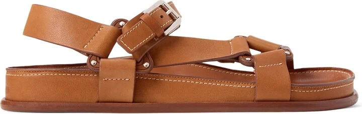 Ralph Lauren Collection Leather Nolen Flat Sandals