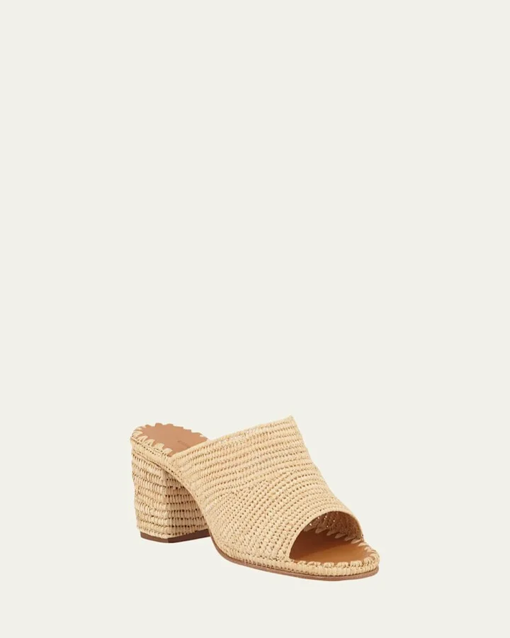 Rama Woven Raffia Slide Sandals - Image 2
