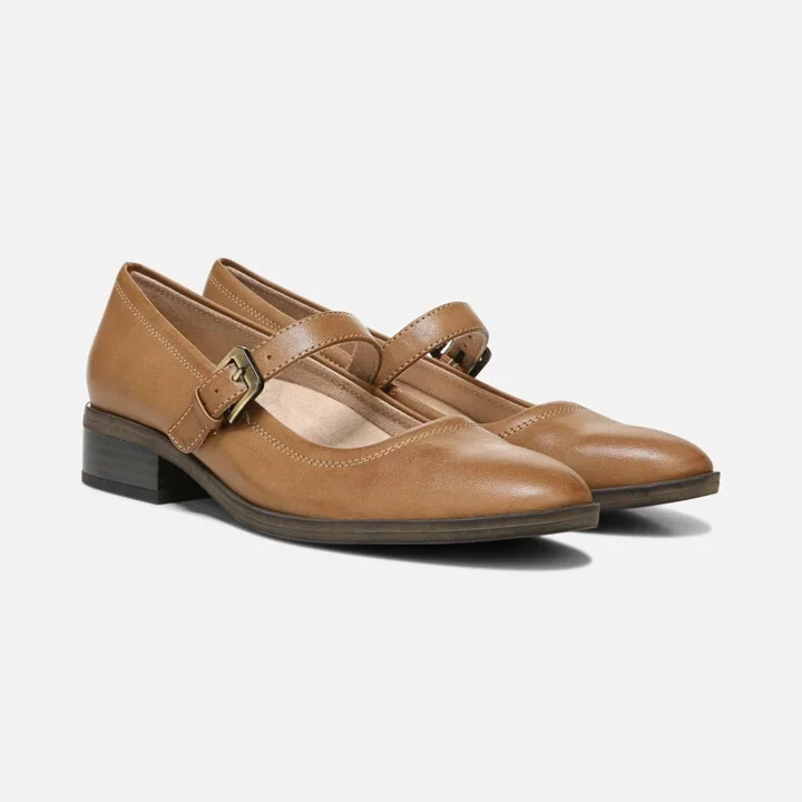 Ramona I2184S1 Flat Women US 7 Tan Almond Toe Mary Jane RHS3695