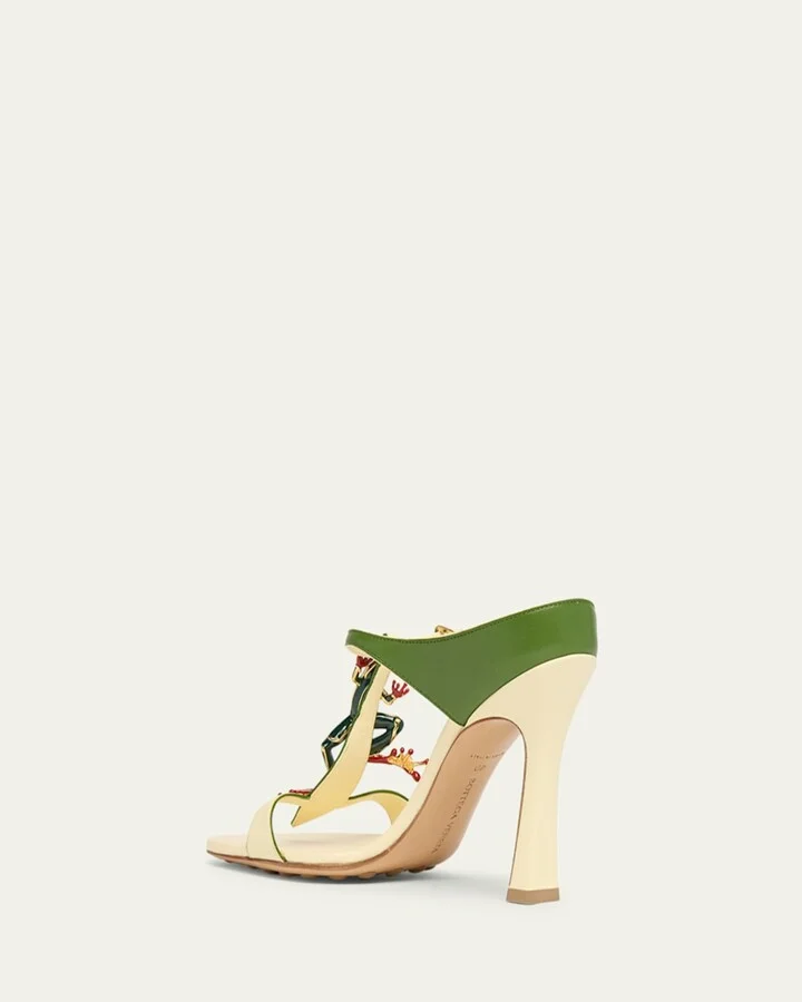 Rana Frog Embellished Leather Stiletto Mules - Image 7